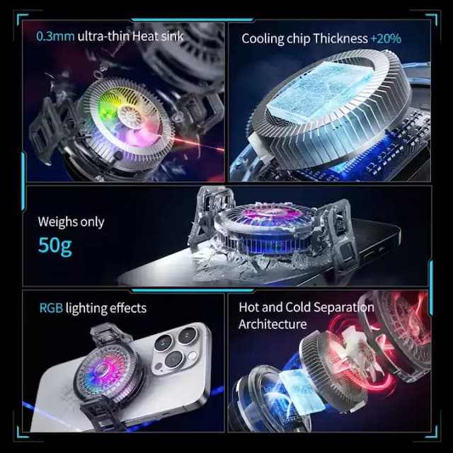 Plextone UF1 RGB Magnetic Radiator Phone Cooler