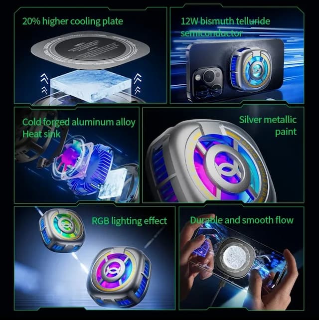 PLEXTONE EX2 ULTRA Magnetic Radiator for Mobile Cooling Phone Tablet PC Semiconductor Refrigeration Cooling RGB Light