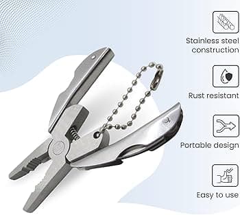Outdoor Mini Folding Muilti-functional Plier Clamp Key Ring Outdoor Hiking Tool pocket multitools knife