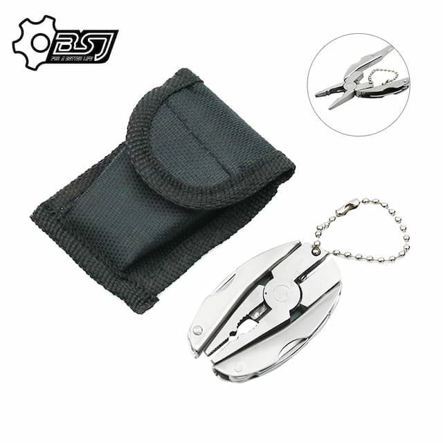 Outdoor Mini Folding Muilti-functional Plier Clamp Key Ring Outdoor Hiking Tool pocket multitools knife