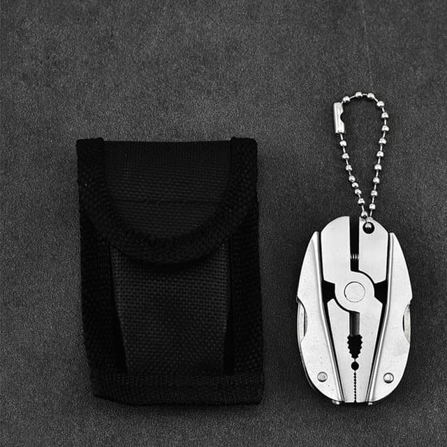 Outdoor Mini Folding Muilti-functional Plier Clamp Key Ring Outdoor Hiking Tool pocket multitools knife