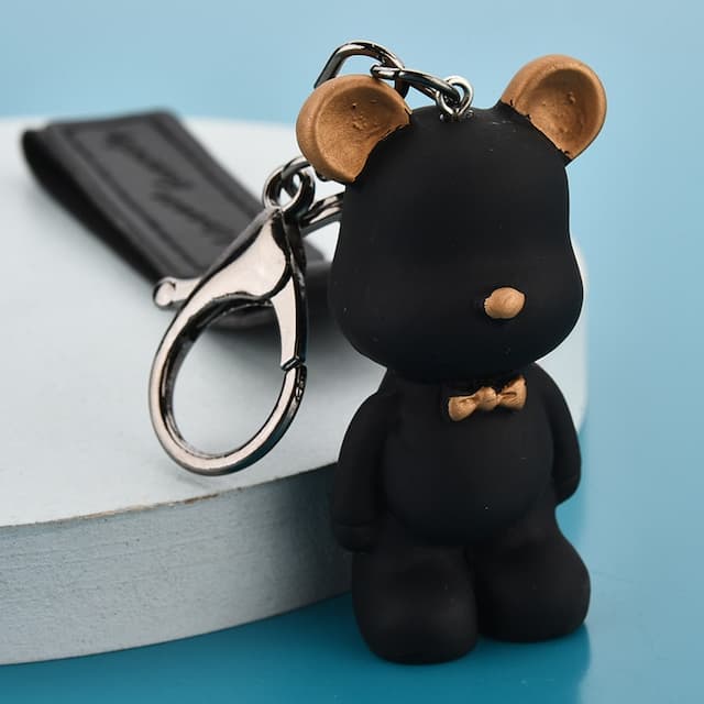 Cute Cartoon Key Ring Charm Popobe Bear Resin Car Key Ring Mobile Phone Accessories Gift