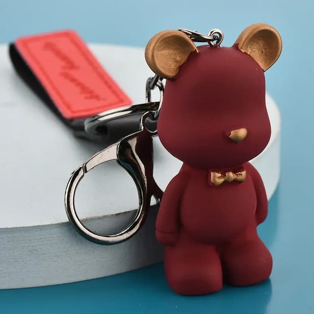 Cute Cartoon Key Ring Charm Popobe Bear Resin Car Key Ring Mobile Phone Accessories Gift