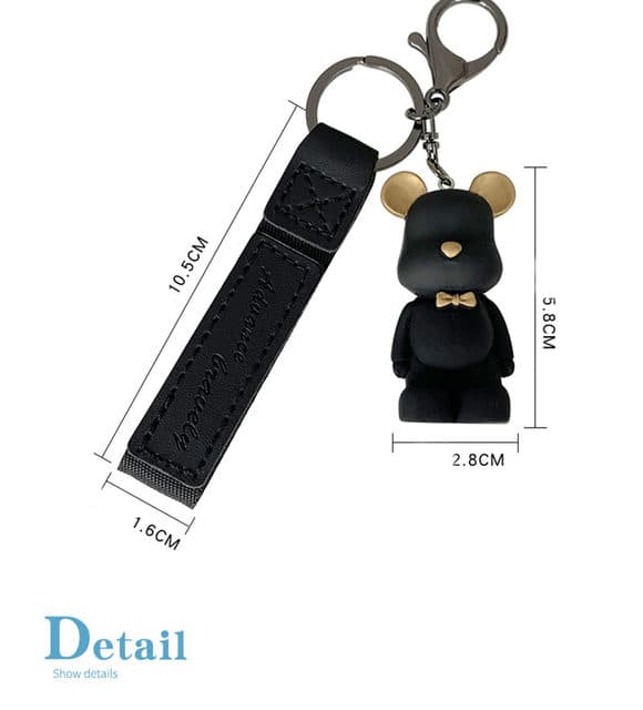 Cute Cartoon Key Ring Charm Popobe Bear Resin Car Key Ring Mobile Phone Accessories Gift