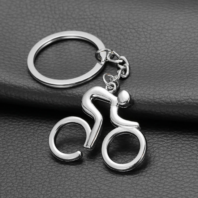 Key Ring Trinket Souvenirs Metal Sporty Man Road Bicycle Figure Keychain Creative For Bike Cycling Lover