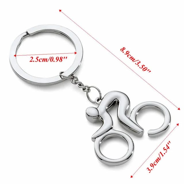 Key Ring Trinket Souvenirs Metal Sporty Man Road Bicycle Figure Keychain Creative For Bike Cycling Lover