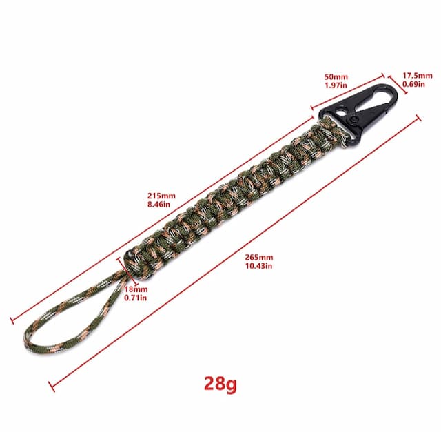 Key Ring Waist Hanging Rope Keychain Outdoor Emergency Survival Tools Buckle Hook Camping Tactical Paracord
