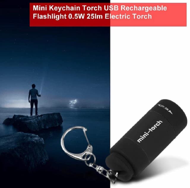 Mini Flashlight Portable Pocket Torch Key Ring DIY Tool for Home