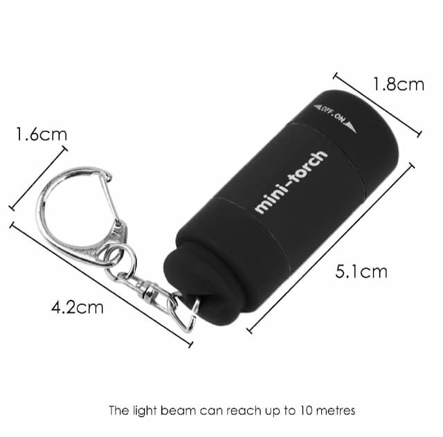 Mini Flashlight Portable Pocket Torch Key Ring DIY Tool for Home