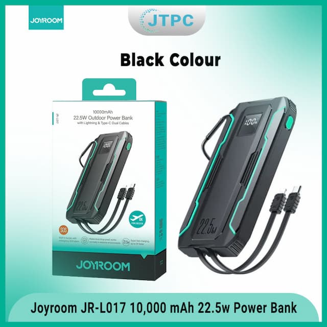 Joyroom JR-L018 22.5W 2000mAh Outdoor Power Bank With Lighting & Type-C Dual Cables