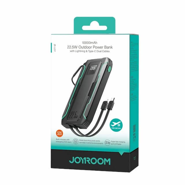 Joyroom JR-L018 22.5W 2000mAh Outdoor Power Bank With Lighting & Type-C Dual Cables