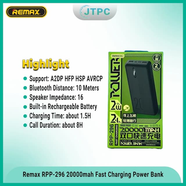 Remax RPP-296 20000mAh power bank from the Landon series