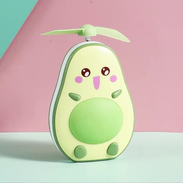 Portable Avocado Handheld Mini Air Cooler with Built-in Mirror and USB Charging
