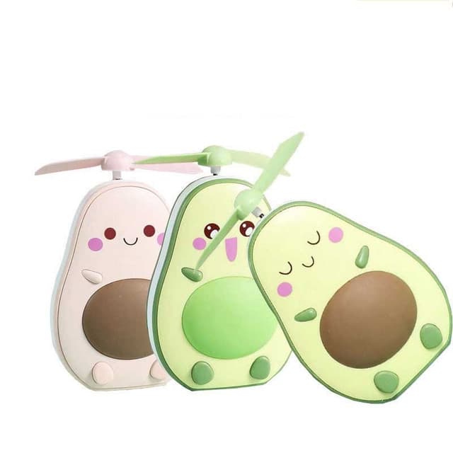 Portable Avocado Handheld Mini Air Cooler with Built-in Mirror and USB Charging