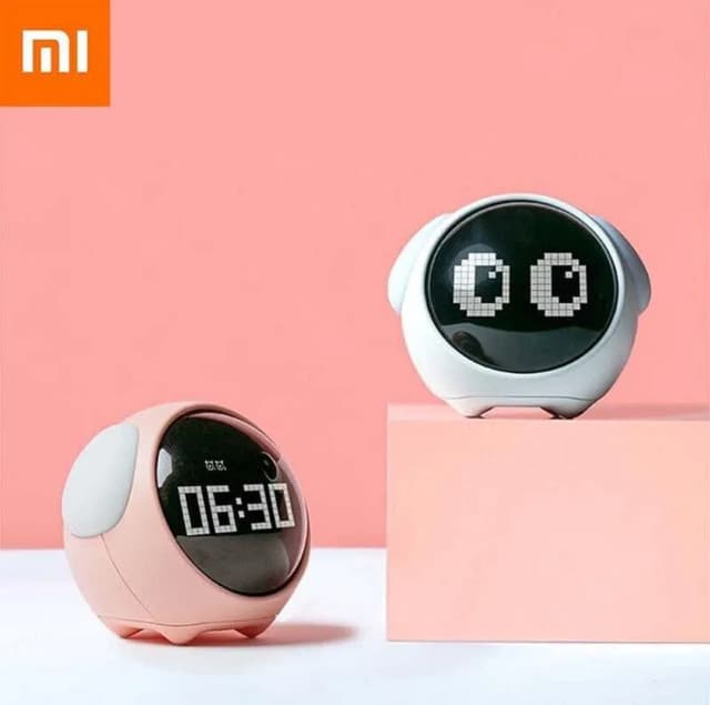 Cute Night Light Expression Multi Function LED Pixel Alarm Clock