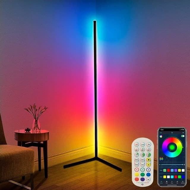RGB Floor Corner Lamp APP Control Rainbow color DIY Mode with Music Sync Faction for Living Room Decoration