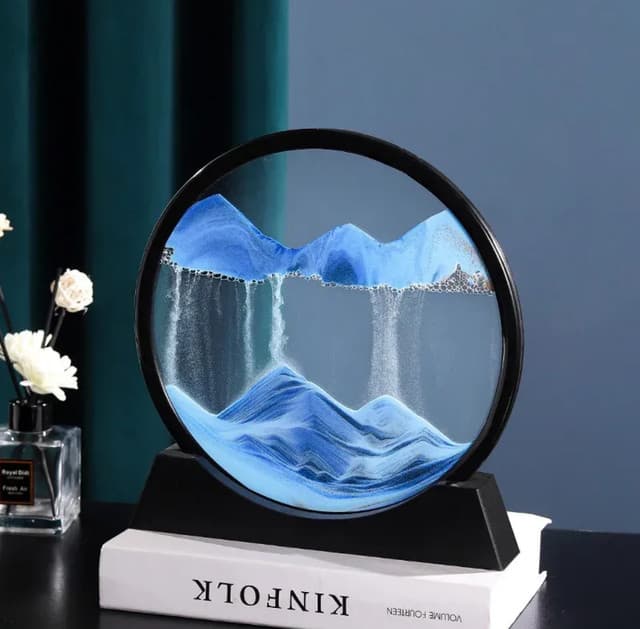 Creative 3D Moving Sand Art Hourglass Flowing Quicksand, Deep Sea, Sandscape Mountain Painting Office Home Decor Gift