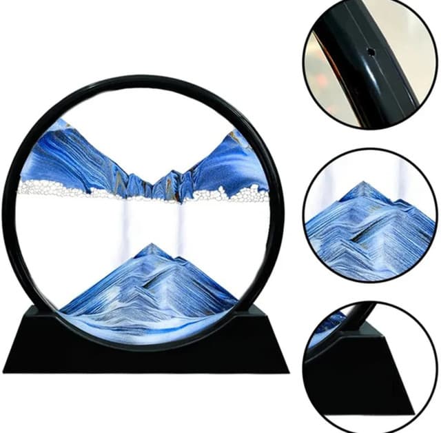 Creative 3D Moving Sand Art Hourglass Flowing Quicksand, Deep Sea, Sandscape Mountain Painting Office Home Decor Gift