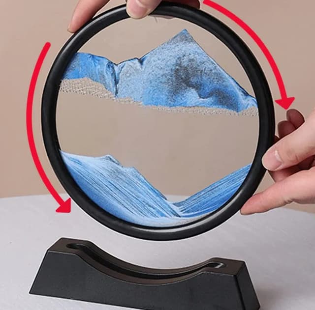 Creative 3D Moving Sand Art Hourglass Flowing Quicksand, Deep Sea, Sandscape Mountain Painting Office Home Decor Gift