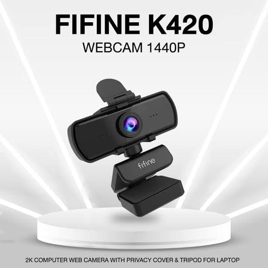 FIFINE K420 2K Computer Webcam Including Tripod Stand with for OBS Streaming, Zoom Meeting on PC/Laptop