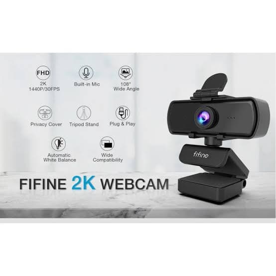 FIFINE K420 2K Computer Webcam Including Tripod Stand with for OBS Streaming, Zoom Meeting on PC/Laptop
