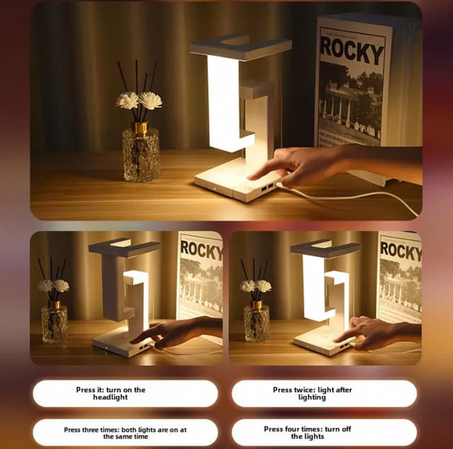 Anti-Gravity LED Desk Lamp with Wireless Charger
