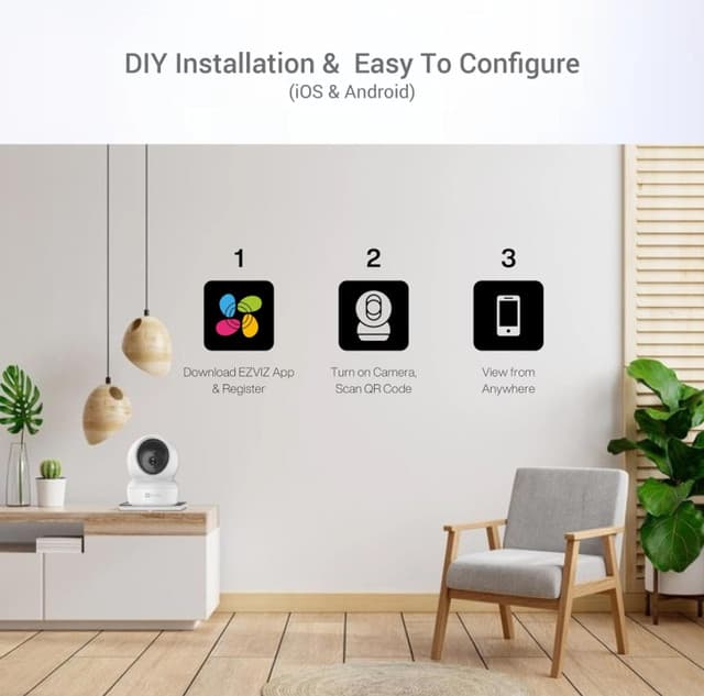 EZVIZ CS-H6C 1080P 360° Pan & Tilt Smart Home Security Camera