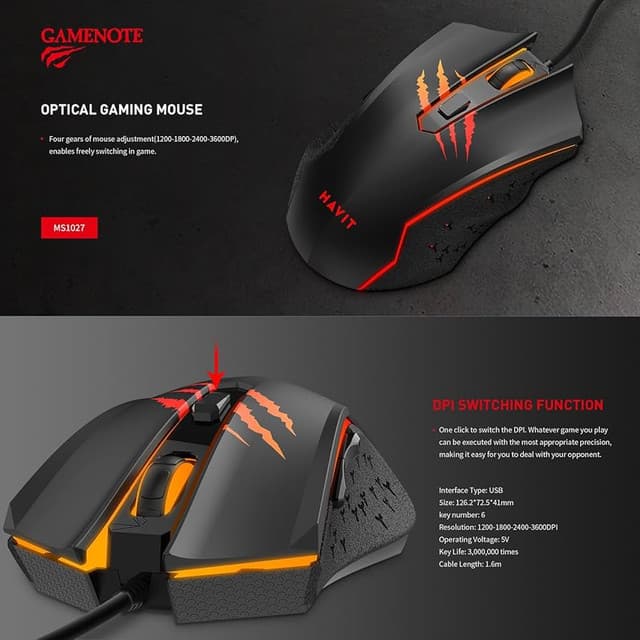 Havit HV-MS1027 USB Gaming Mouse