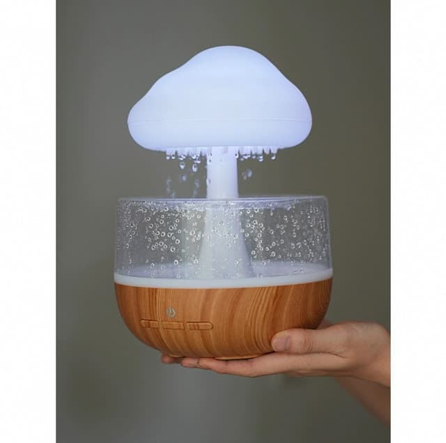 Rain Cloud Night Light Humidifier with Raining Water Drop Sound Oil Diffuser for Bedroom