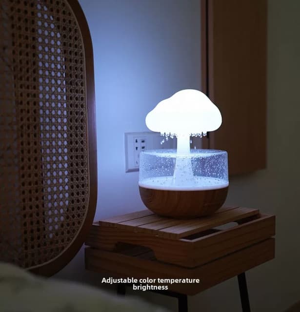 Rain Cloud Night Light Humidifier with Raining Water Drop Sound Oil Diffuser for Bedroom