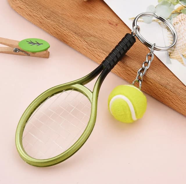 Tennis Racket Ball Key Chain Key Ring pendants Holder necklace Gift keychain for sports Car