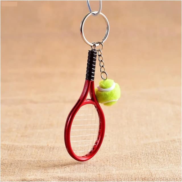 Tennis Racket Ball Key Chain Key Ring pendants Holder necklace Gift keychain for sports Car