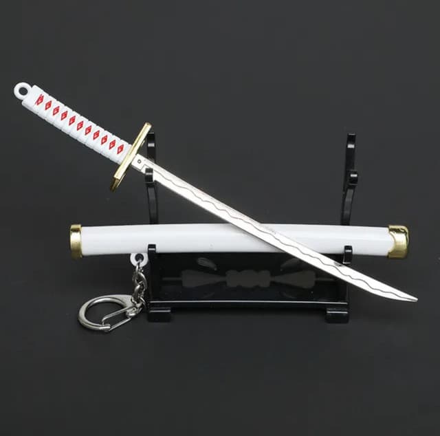 Japanese Demon Slayer Dragon Sord Toy Keychain Showpiece Katana (Not Sharp) Showpiece Key chain Ring Plastic + Cover + Display Stand for Showpiece Gift