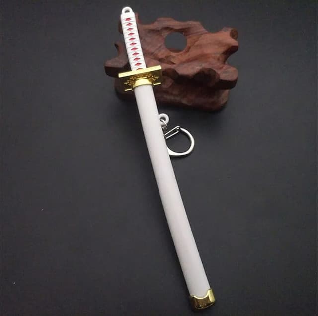 Japanese Demon Slayer Dragon Sord Toy Keychain Showpiece Katana (Not Sharp) Showpiece Key chain Ring Plastic + Cover + Display Stand for Showpiece Gift
