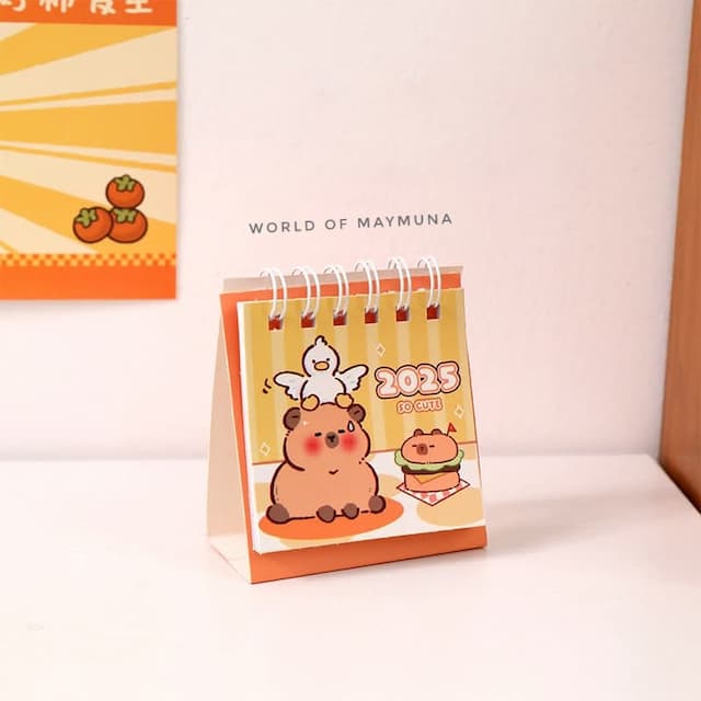 Cute Mini Cartoon Calender Student Decoration Coil Small Table Calendar
