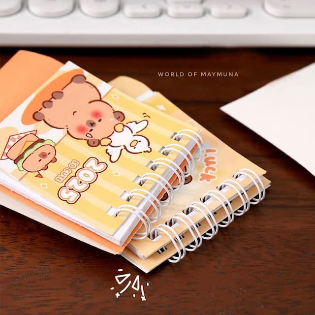 Cute Mini Cartoon Calender Student Decoration Coil Small Table Calendar