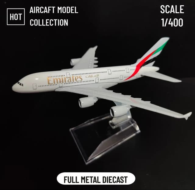 Model Aircraft Metal Replica Airplane Emirates A380 Aviation Plane for Gift Show piece (1:450)