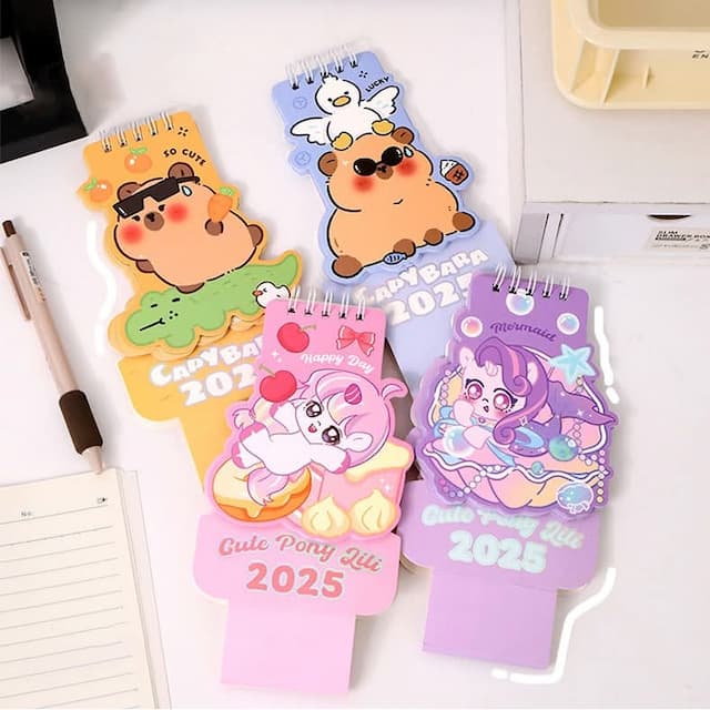 Mini Cute Aline Calender Cartoon Pattern Portable Calendar 2025