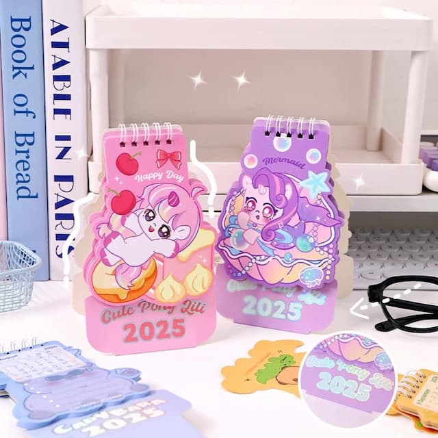 Mini Cute Aline Calender Cartoon Pattern Portable Calendar 2025
