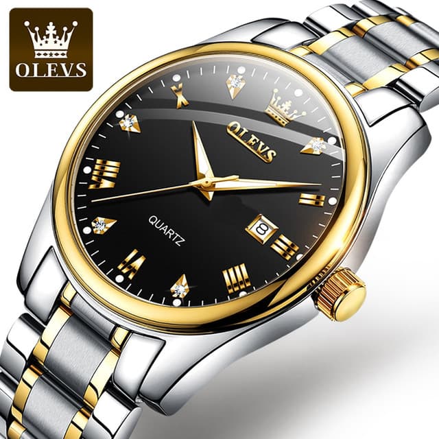 Olevs 5661 Date Leather Watch For Men