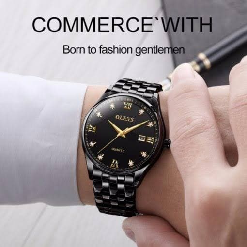 Olevs 5661 Date Leather Watch For Men