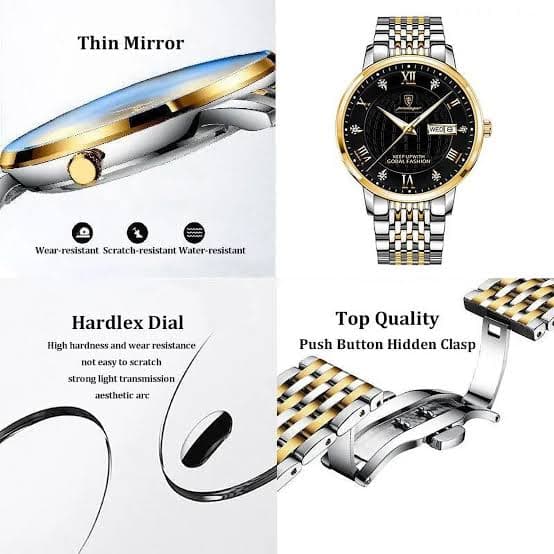 POEDAGAR 836 Men Watch Fashion Luxury Stainless Stain Business Quartz Watches